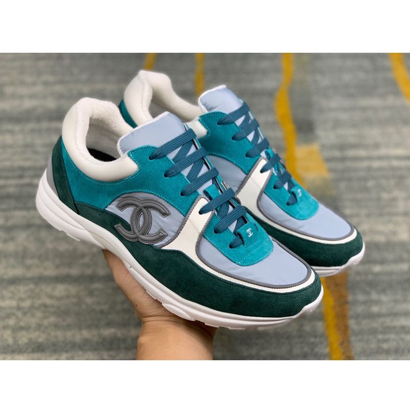 Ch*el sneakers suede nylon reflective