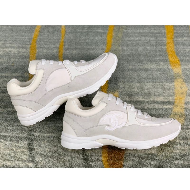 Ch*el sneakers suede nylon reflective