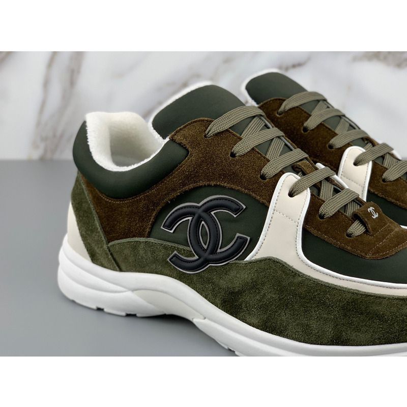 Ch*el sneakers suede nylon reflective