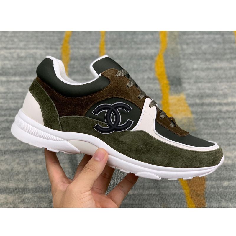 Ch*el sneakers suede nylon reflective