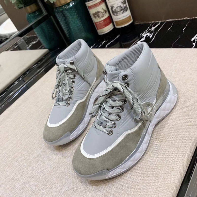 Ch*el fabric sneakers in grey