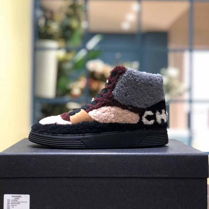 Ch*el suede high top sneakers in grey