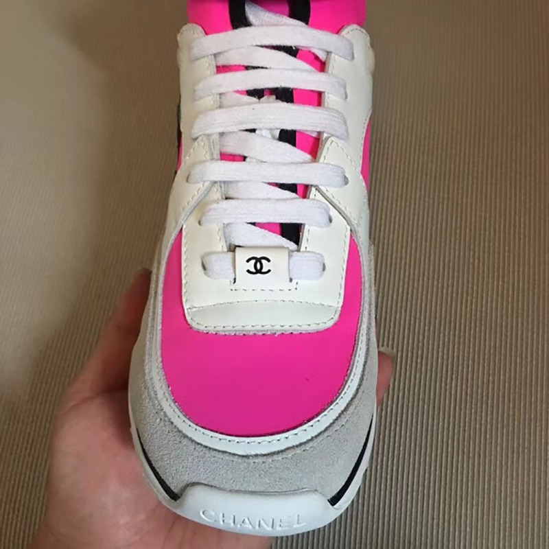 Ch*el calfskin & velvet high top sneaker in red