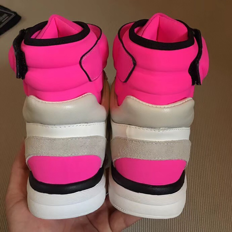 Ch*el calfskin & velvet high top sneaker in red