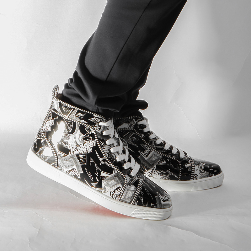 ch**an louboutin S*per perfect flat leather sneakers(black)