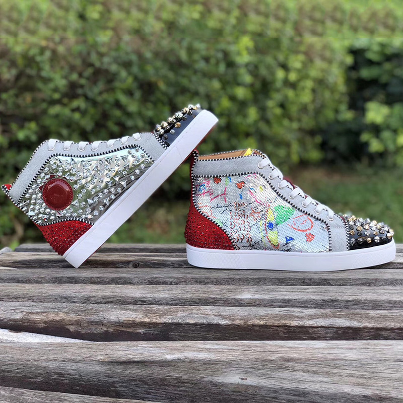 [made  to order] ch**an louboutin S*per perfect no limit f18 sliver loubitag paillette sneaker