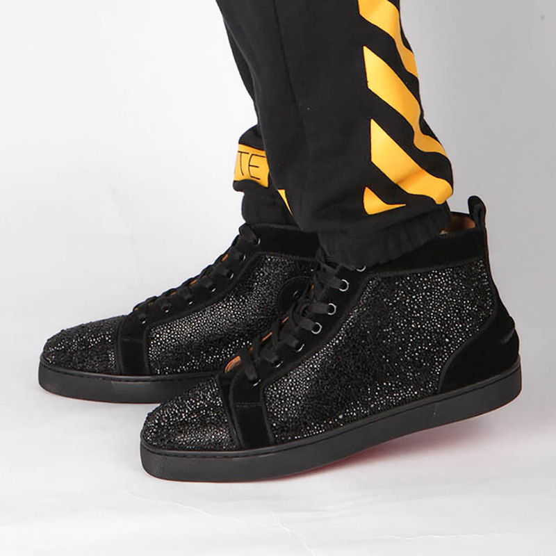 large stock!!! ch**an louboutin S*per perfect l**is strass black men