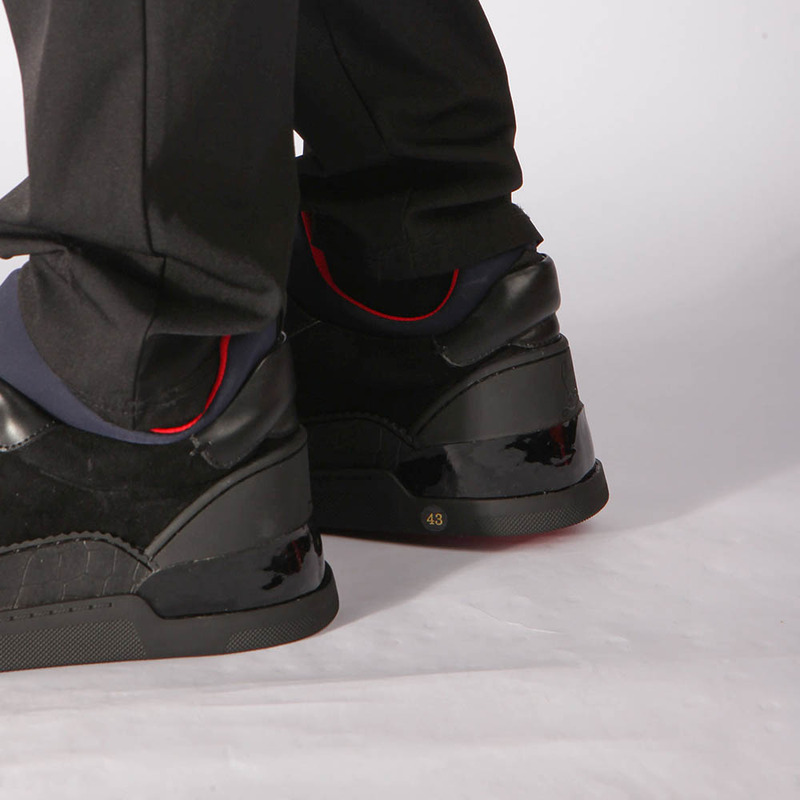 [made  to order] ch**an louboutin S*per perfect black aurelien flat sneakers