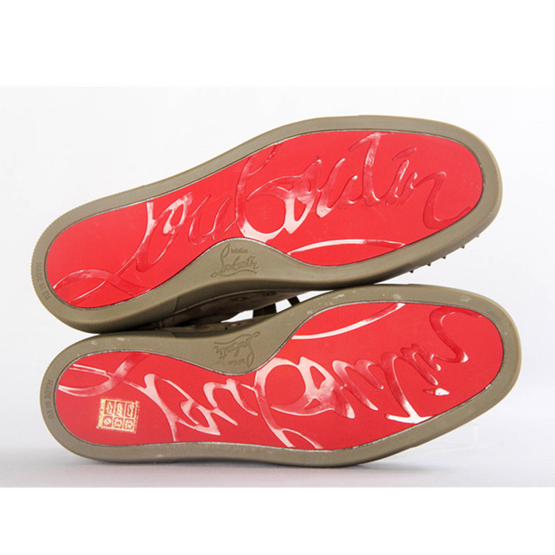 ch**an louboutin S*per perfect l**is junior men flat low top leather spike sneaker