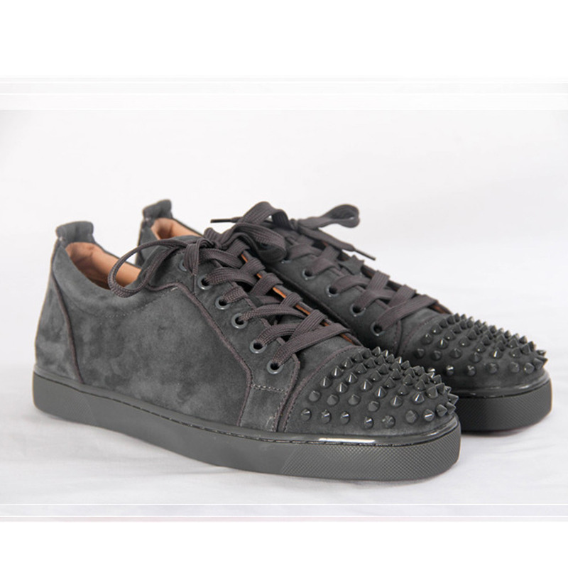 [made  to order] ch**an louboutin S*per perfect fusian l**is junior spike camo suede sneakers made to order