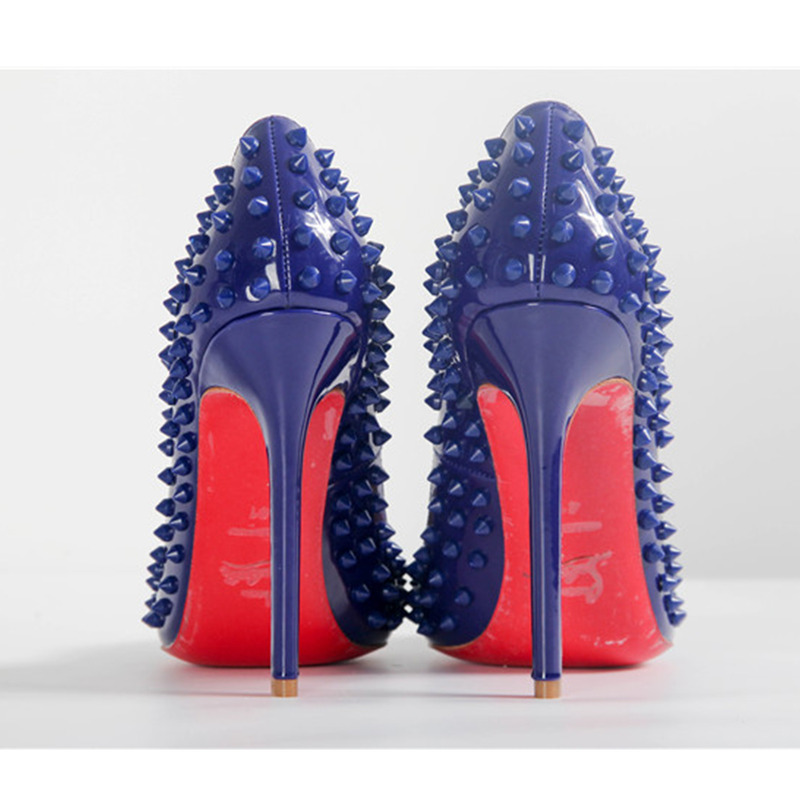 made to order!!! ch**an louboutin S*per perfect follies spikes blue heel made to order