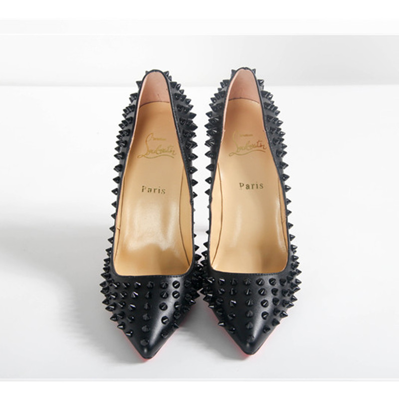 made to order!!! ch**an louboutin S*per perfect ch**an louboutin follies spikes black heel made to order