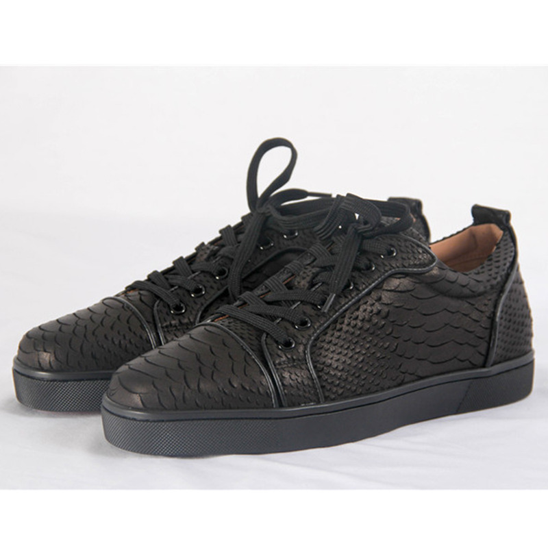 [made  to order] ch**an louboutin S*per perfect black snake low sneakers