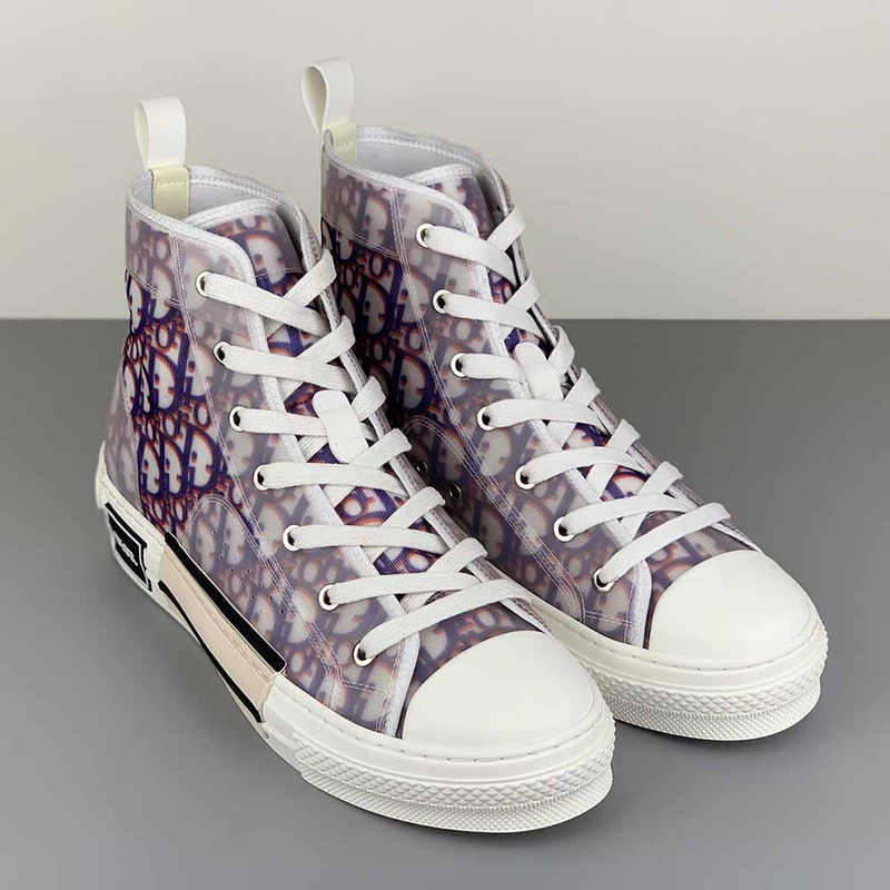 D*or b23 high-top sneakers in purple and red D*or oblique
