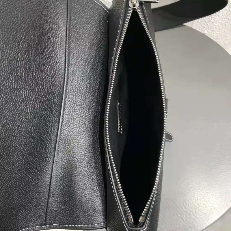 D*or bee printed saddle bag in black calfskin