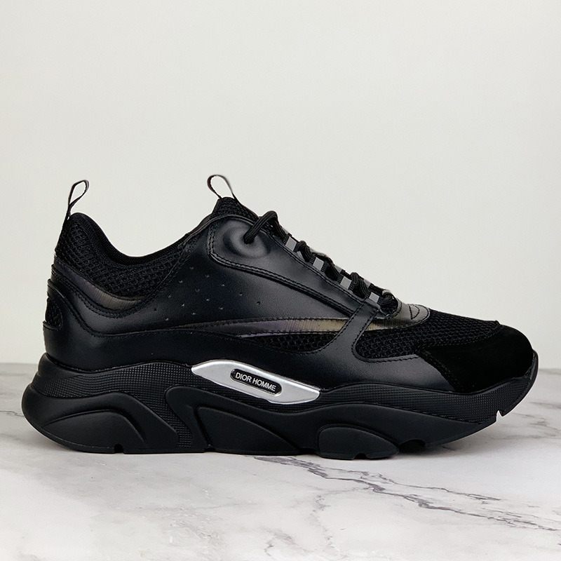 D*or "b22" sneaker in black knit and black calfskin