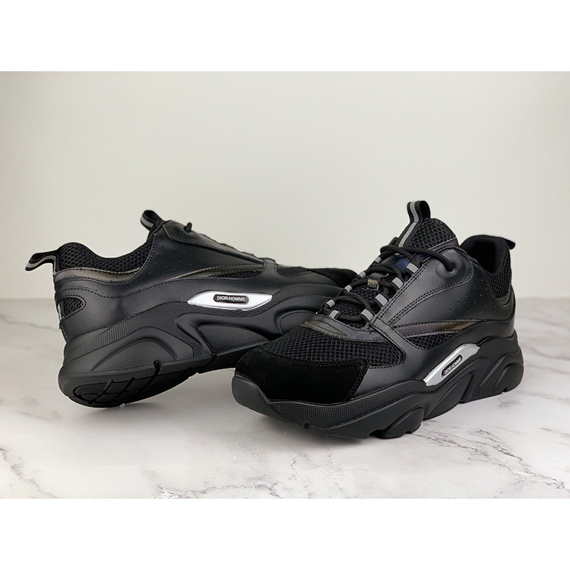 D*or "b22" sneaker in black knit and black calfskin