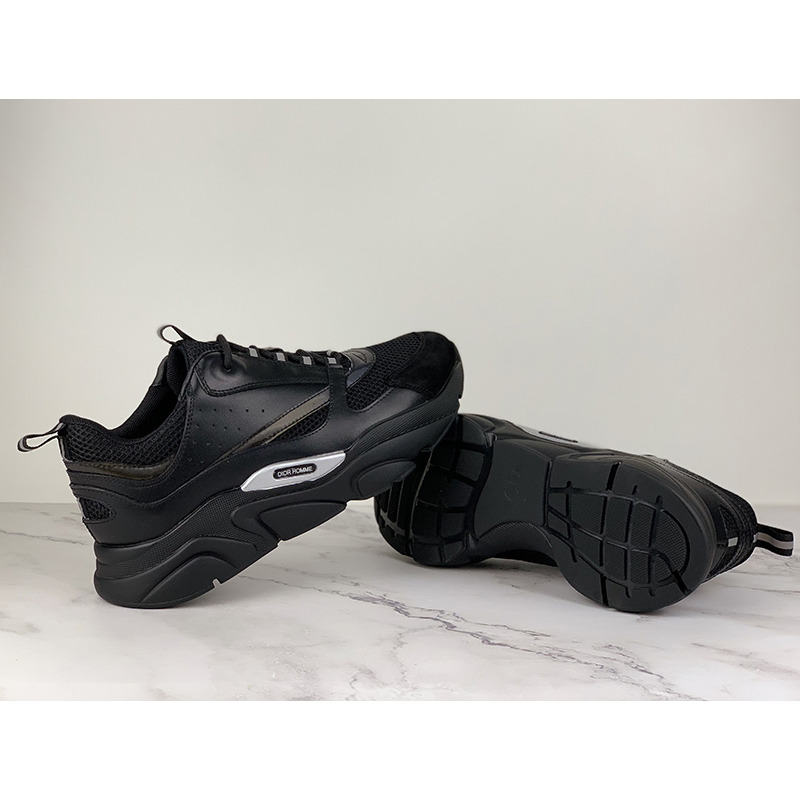 D*or "b22" sneaker in black knit and black calfskin