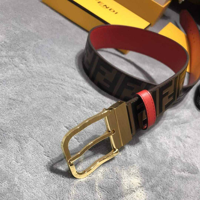 F**di motif leather belt