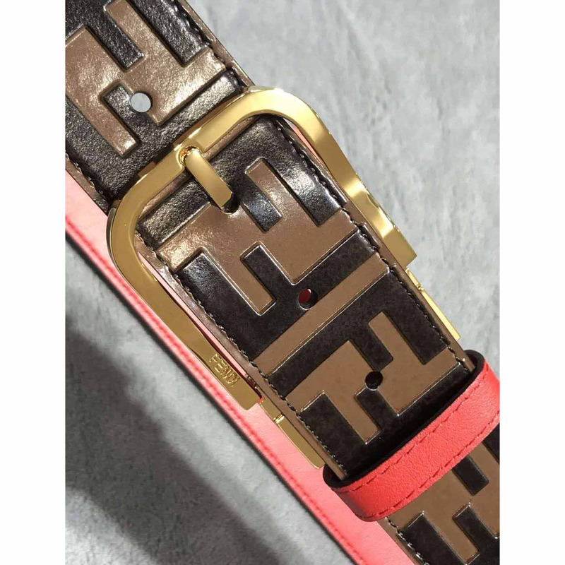 F**di motif leather belt