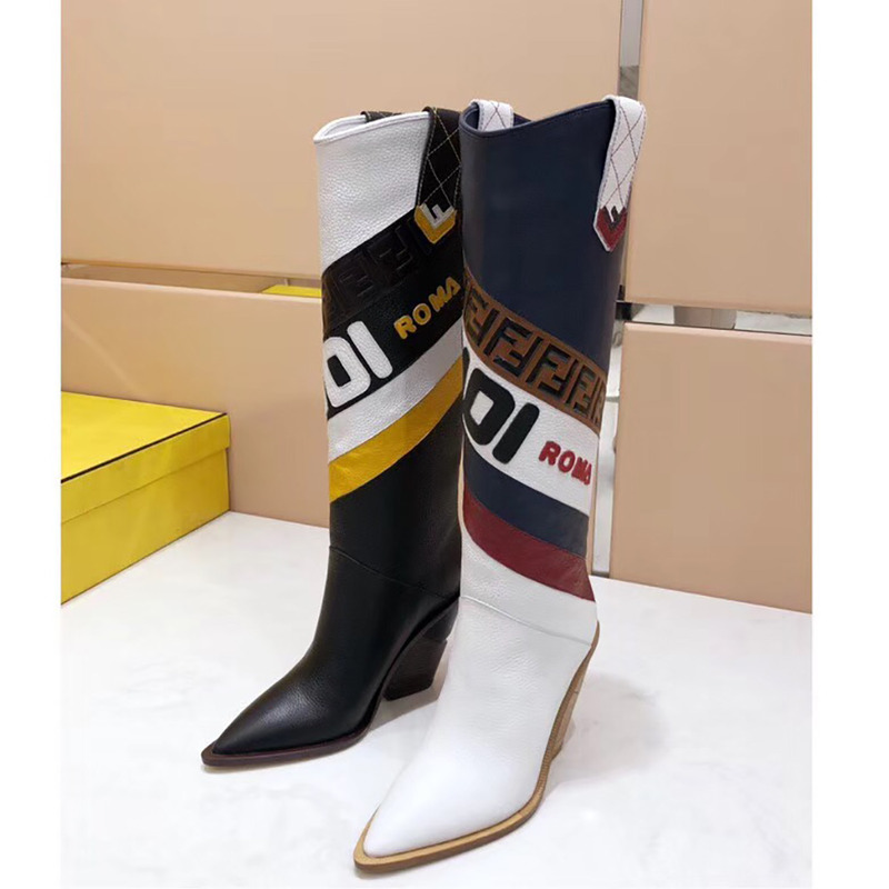 F**di black leather boots