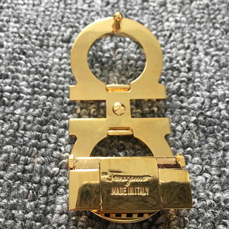 Ferragamo belt Small Gold buckle Red Black