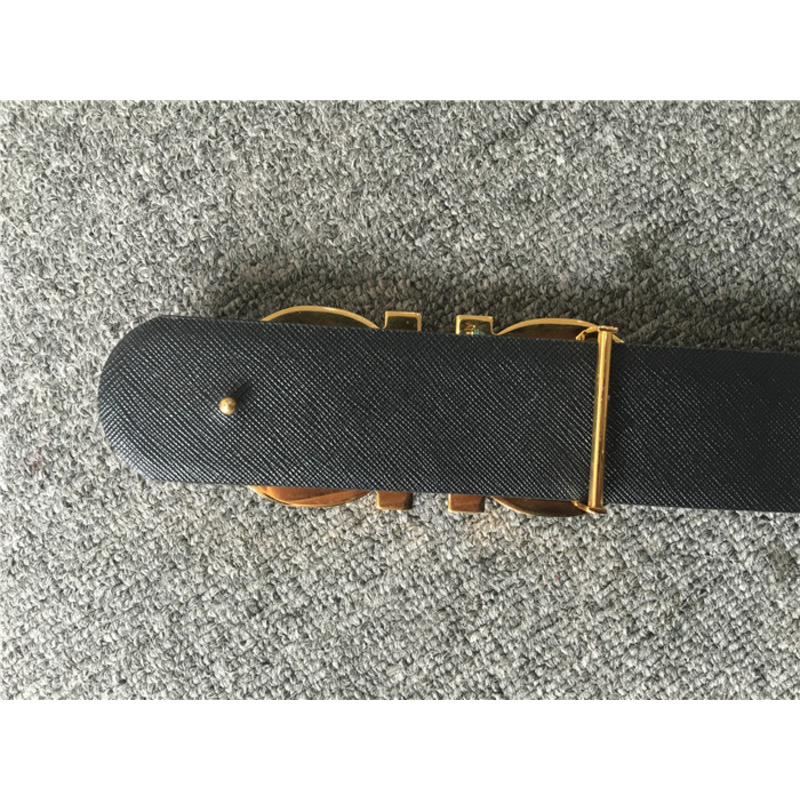 Ferragamo Limited Quality Reversible belt 237601 featuring oversized double golden Gancio buckle