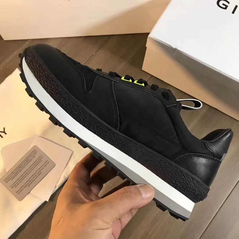 Givenchy New Runner Sneakers in Black Leather and Nylon