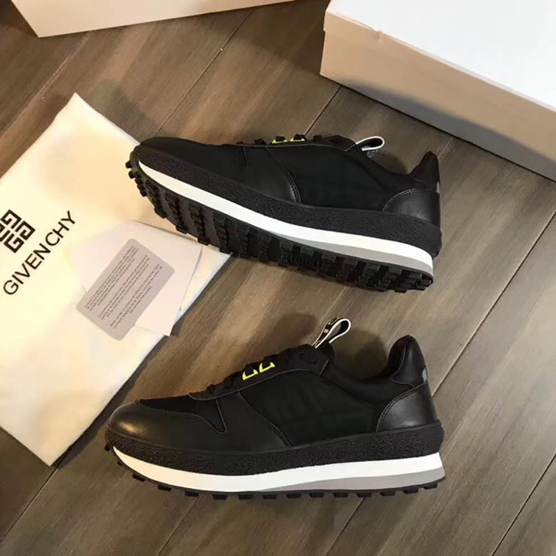 Givenchy New Runner Sneakers in Black Leather and Nylon