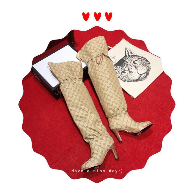 G*u*i canvas over-the-knee boot