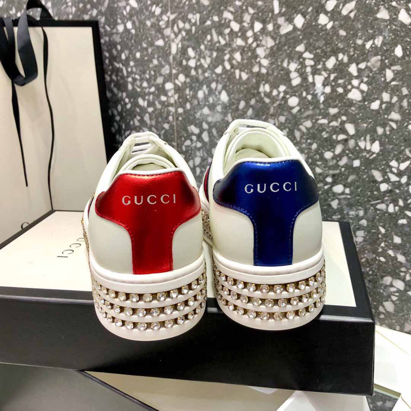 G*u*i ace sneaker with crystals