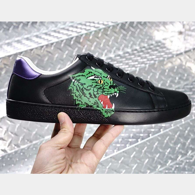 G*u*i ace tiger print sneaker in black