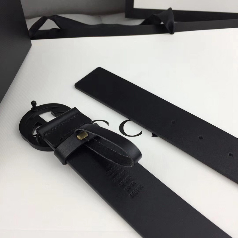 G*u*i leather belt with black interlocking