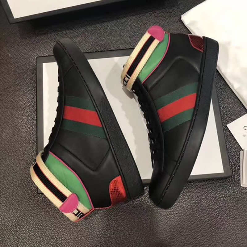 G*u*i stripe ace high-top sneaker(black)
