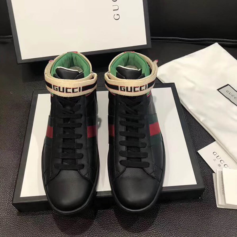 G*u*i stripe ace high-top sneaker(black)