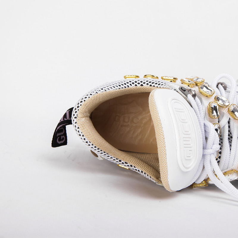 G*u*i flashtrek sneaker with removable crystals(white leather)
