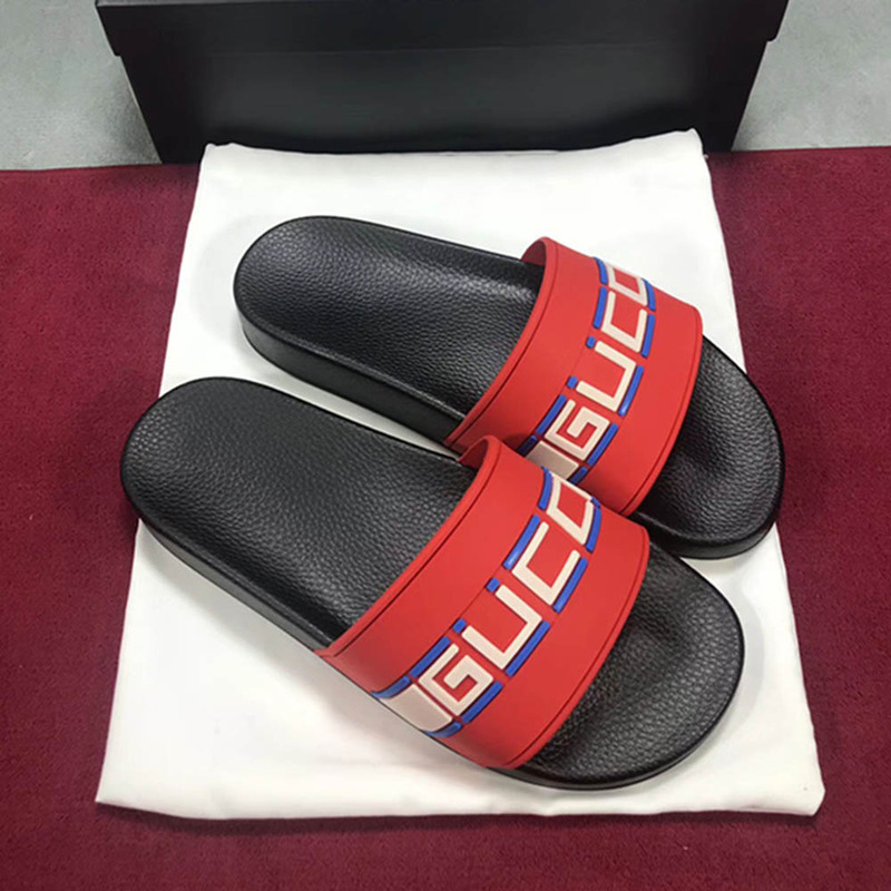 G*u*i stripe rubber slide sandal(red)