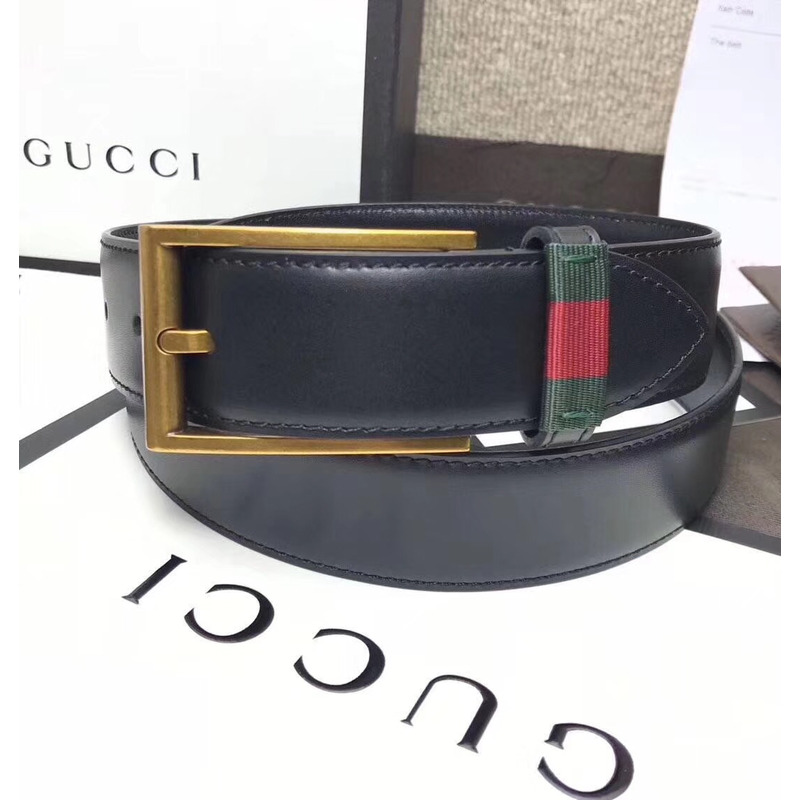 G*u*i leather belt with web