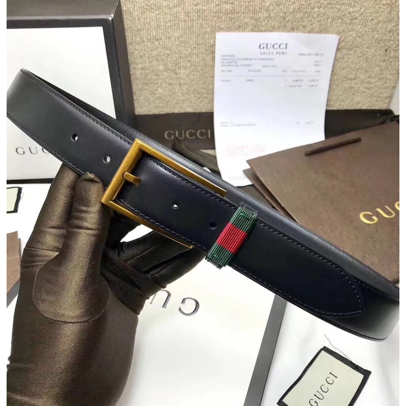 G*u*i leather belt with web