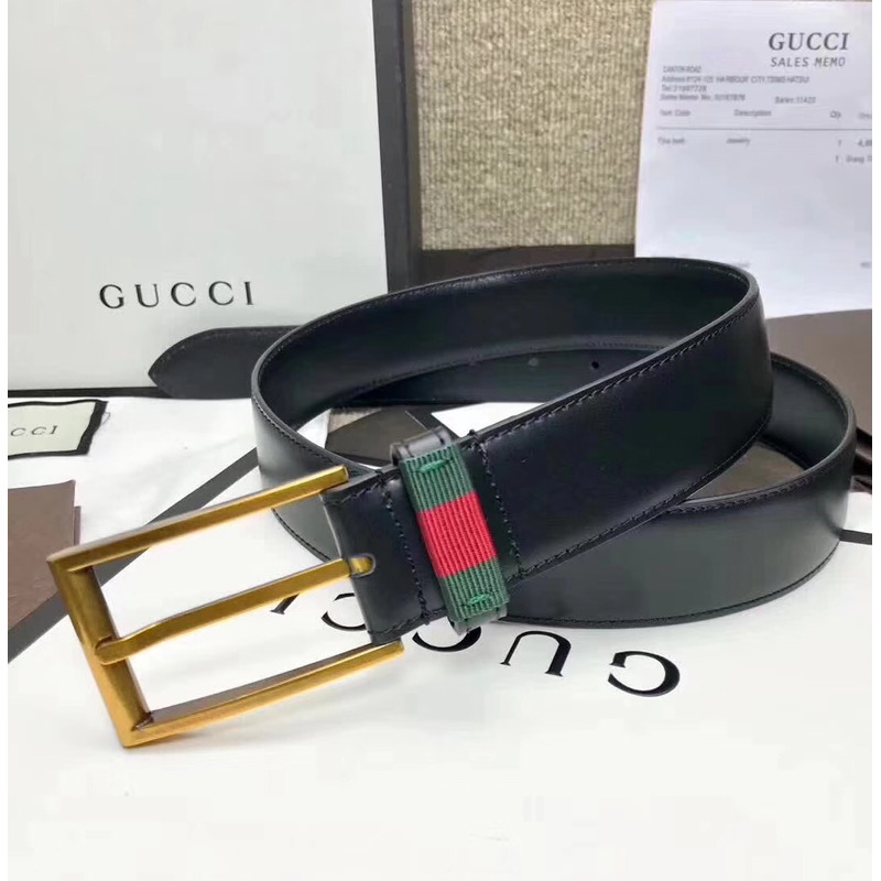 G*u*i leather belt with web