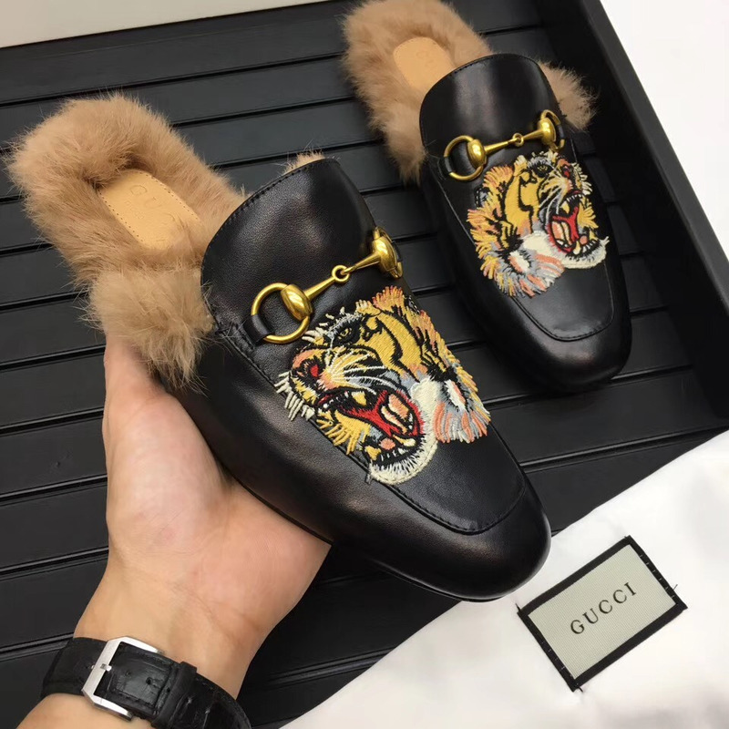 G*u*i black tiger princetown slip-on loafers