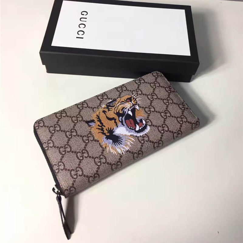 G*u*i tiger print gg zip around wallet