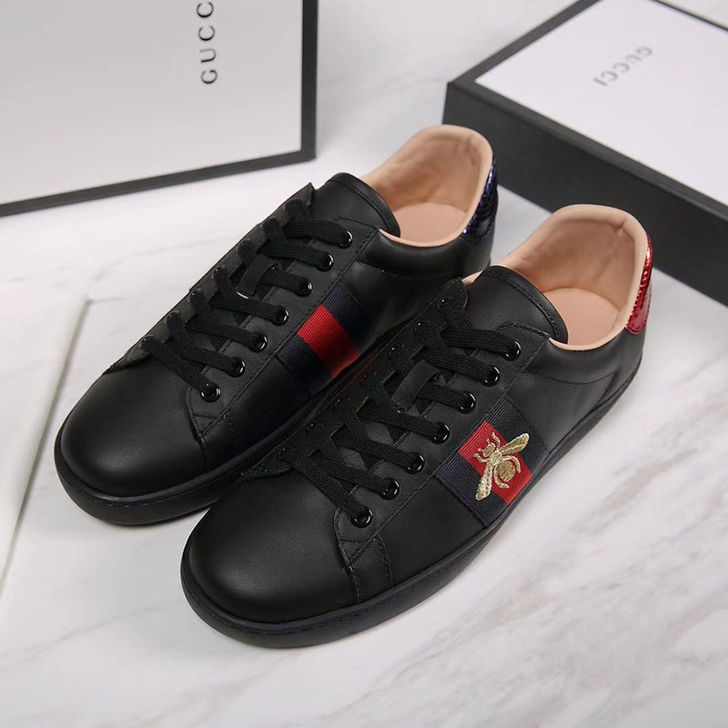 G*u*i black bee embroidered sneakers