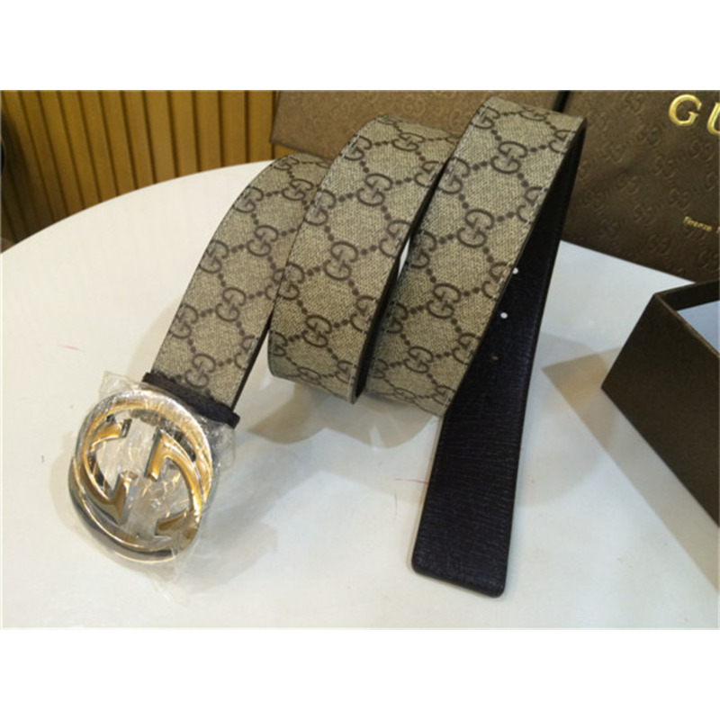 G*u*i brown fabric silver buckle