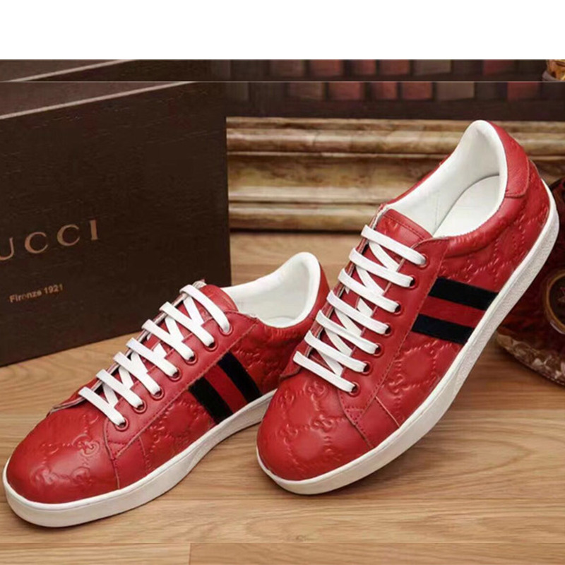 G*u*i red monogram sneakers