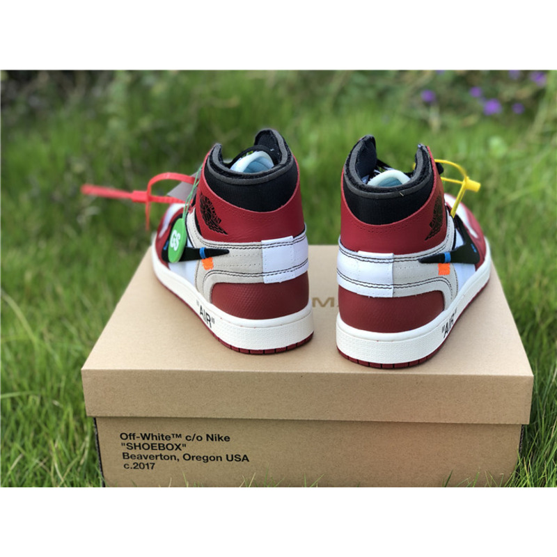 OFF White & NK x Air Jordan 1 GS 1985 Red Sneakers Men Women