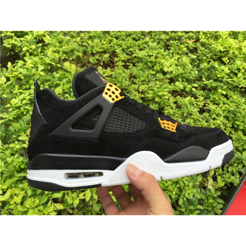 Air Jordan 4"Black Suede"308497 032 Sneakers Men
