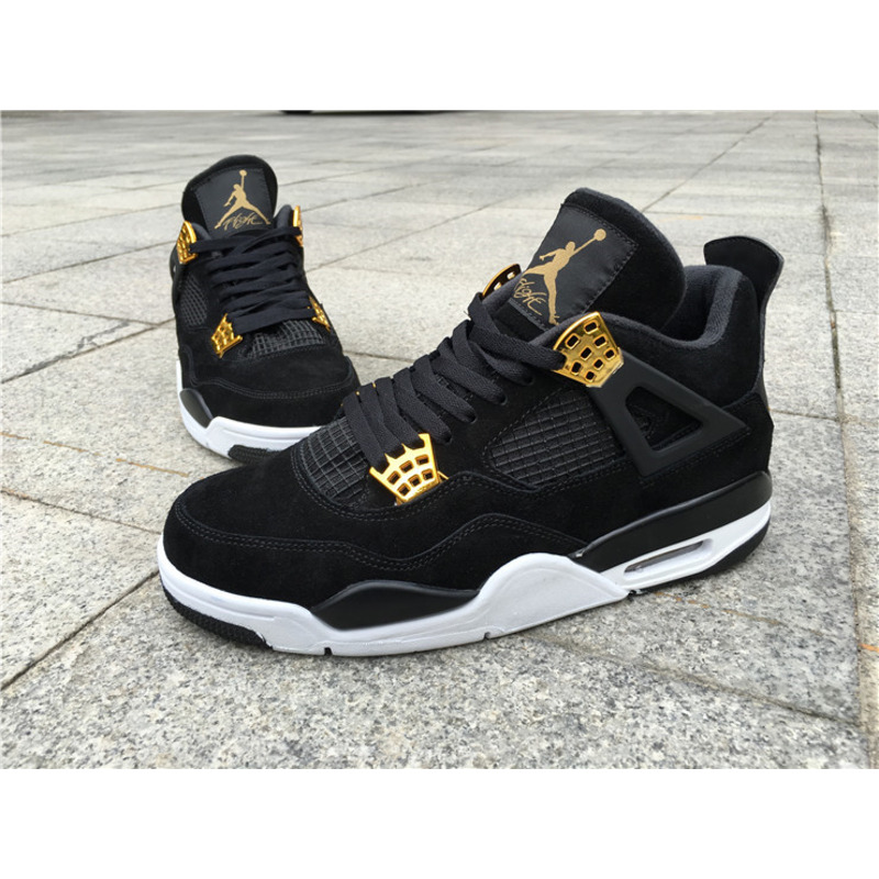 Air Jordan 4"Black Suede"308497 032 Sneakers Men