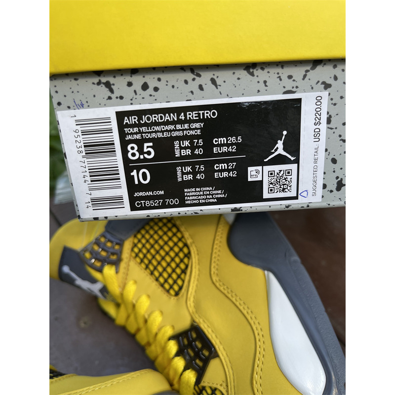 Air Jordan 4 RETRO CT8527 700 Sneakers Men Women