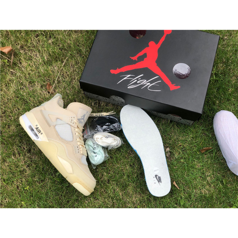 OFF White x Air Jordan 4 RETRO SP CV9388 100 Sneakers Men Women